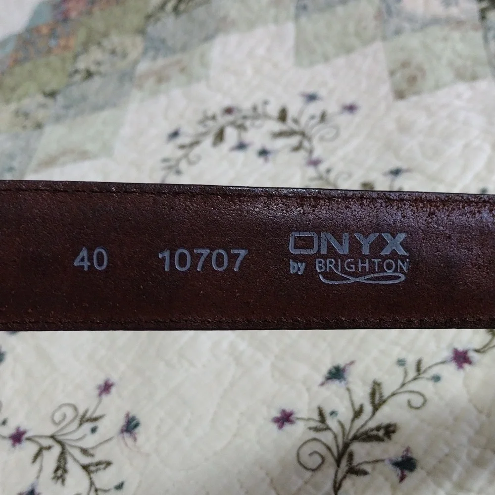 Vintage Onyx By‎ Brighton Toronto Taper Leather Belt Size 40